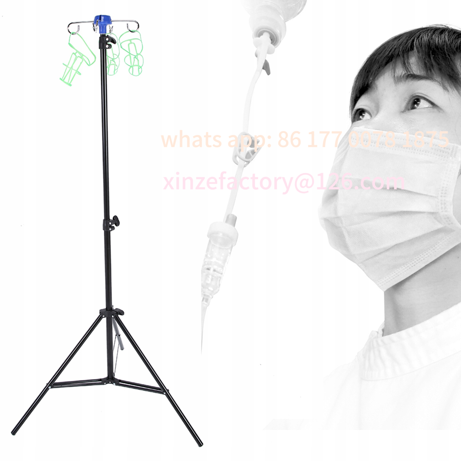 Iv Infusion Pole - Soporte triangular de poste IV plegable