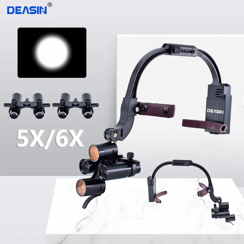 Led Medical Headlight - DEASIN 5X/6X Dental LED faro Binocular/Kepler