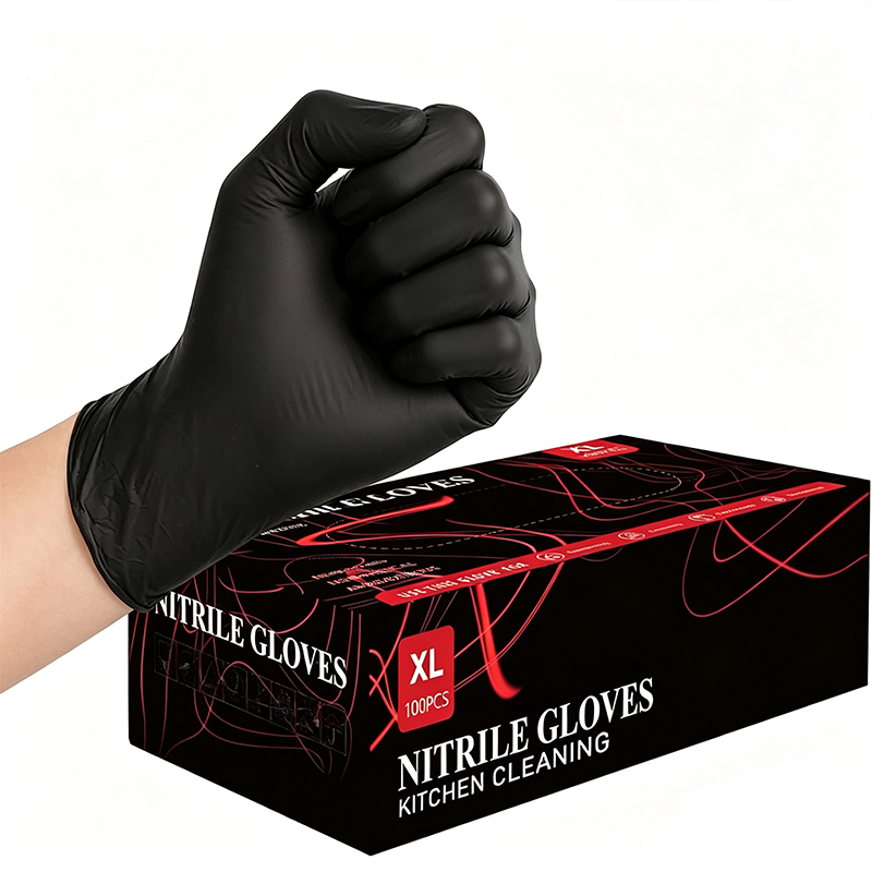 Disposable Gloves Nitrile - Guantes de nitrilo desechables negros, sin