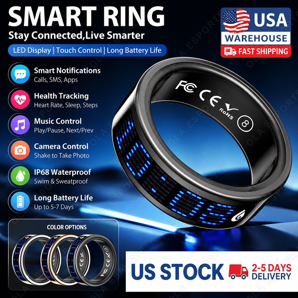 Blood Pressure Monitor - Nuevo Anillo Inteligente 2026 con Recordatorio